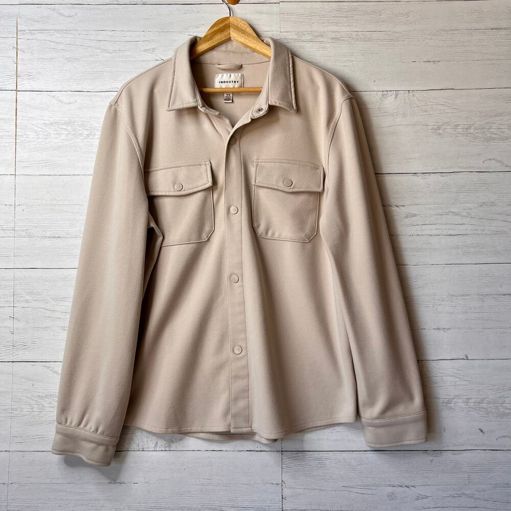 Industry Shacket Womens Size M/M Ivory Jacket with Snaps Retro Minimalist